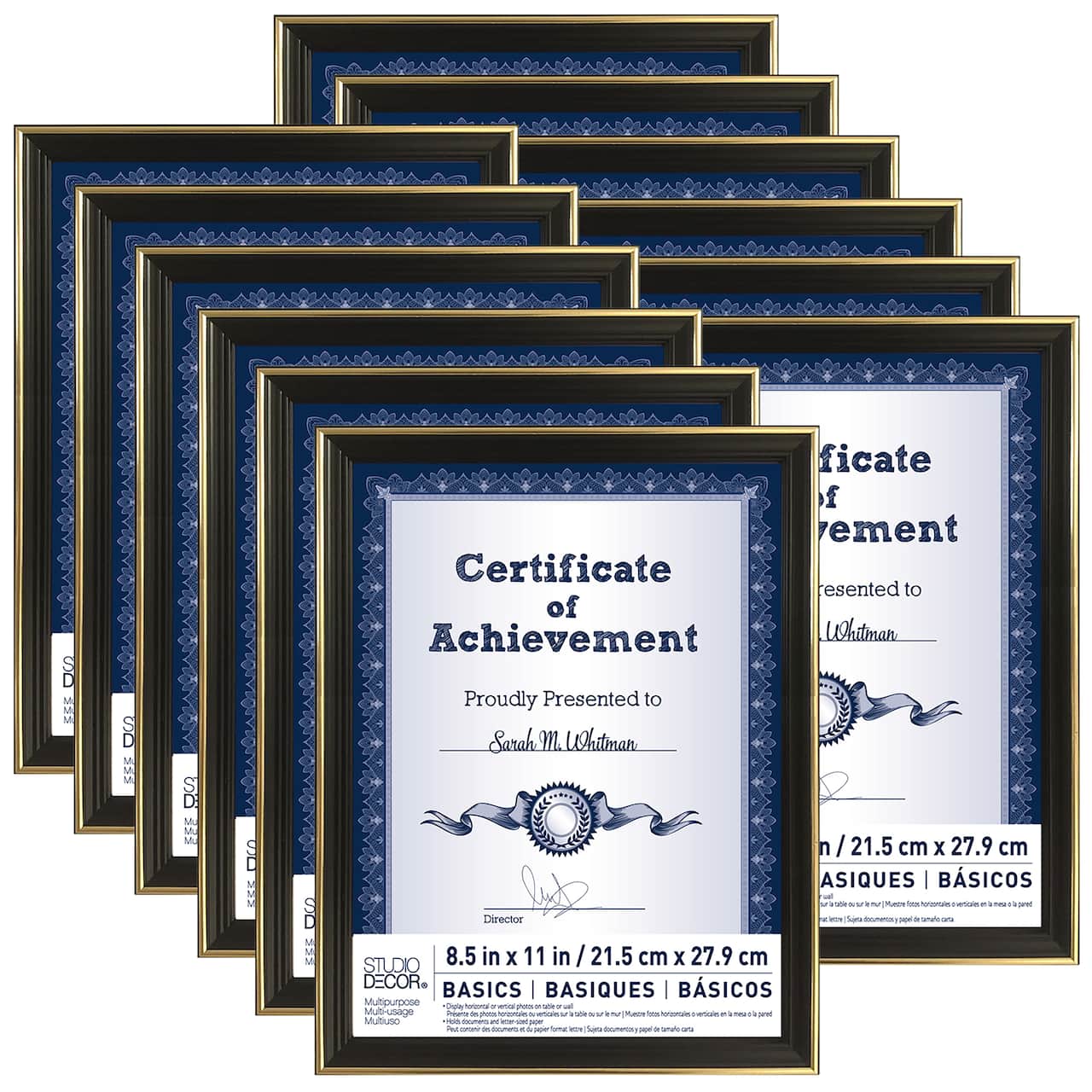 12 Pack: Black & Gold Multipurpose 8.5" x 11" Frame, Basics by Studio Décor®